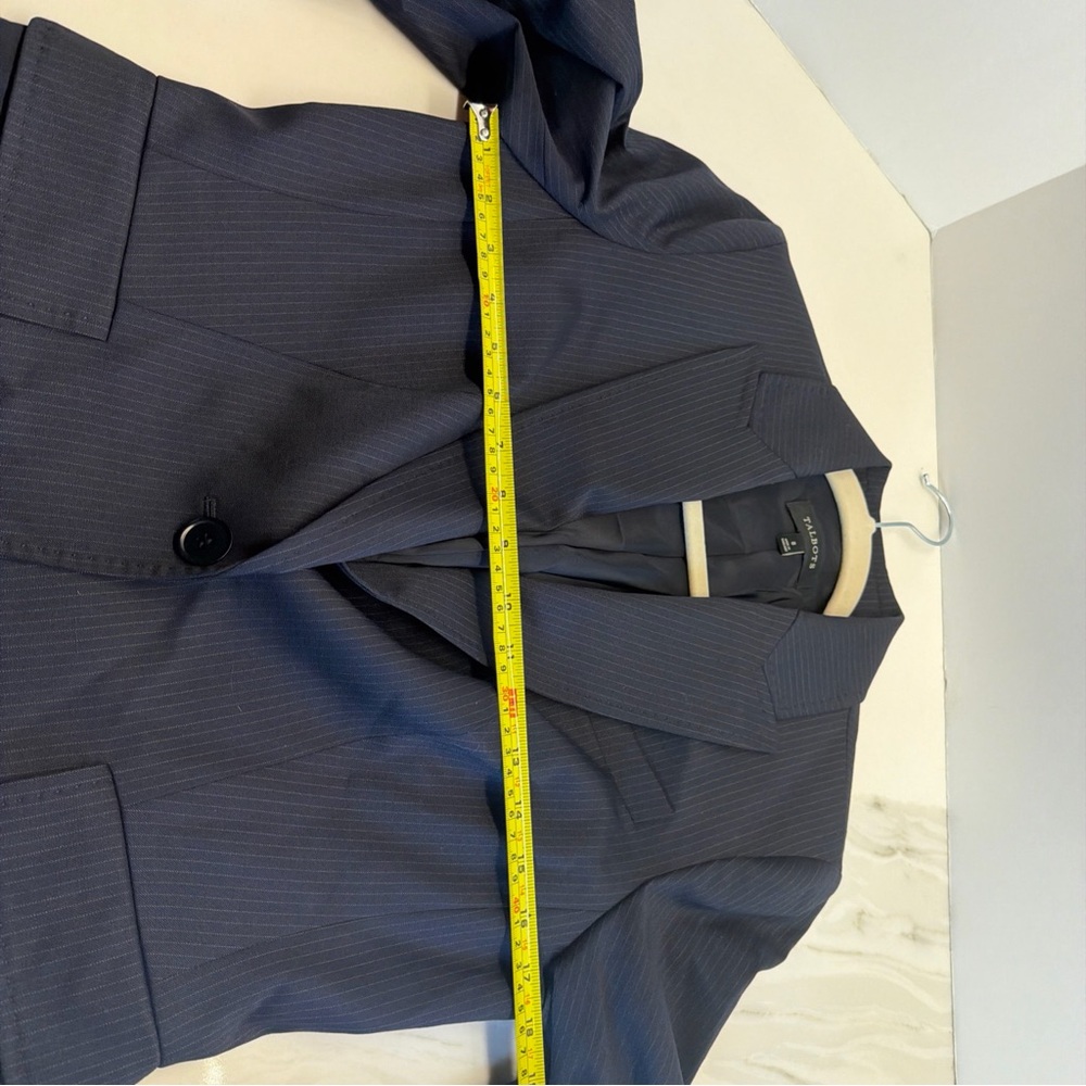 Talbots Black Pinstripe Single-Button Blazer - image 8